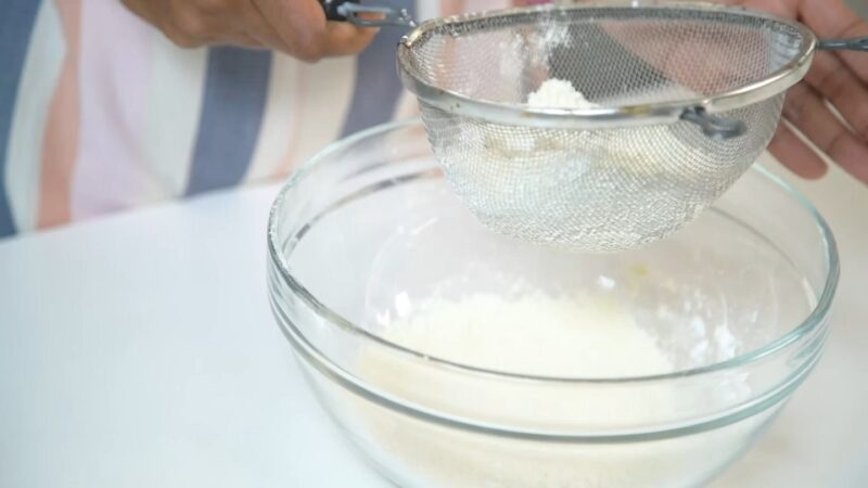 Sift the flour and cornstarch mixture